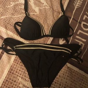 Arizona jean company black & gold bikini set